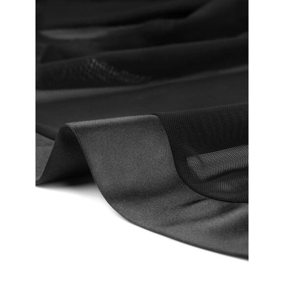 Satin Shrug Bolero Cap Sleeve Open Front Mesh Crop Cardigan Black - Picture 5 of 5